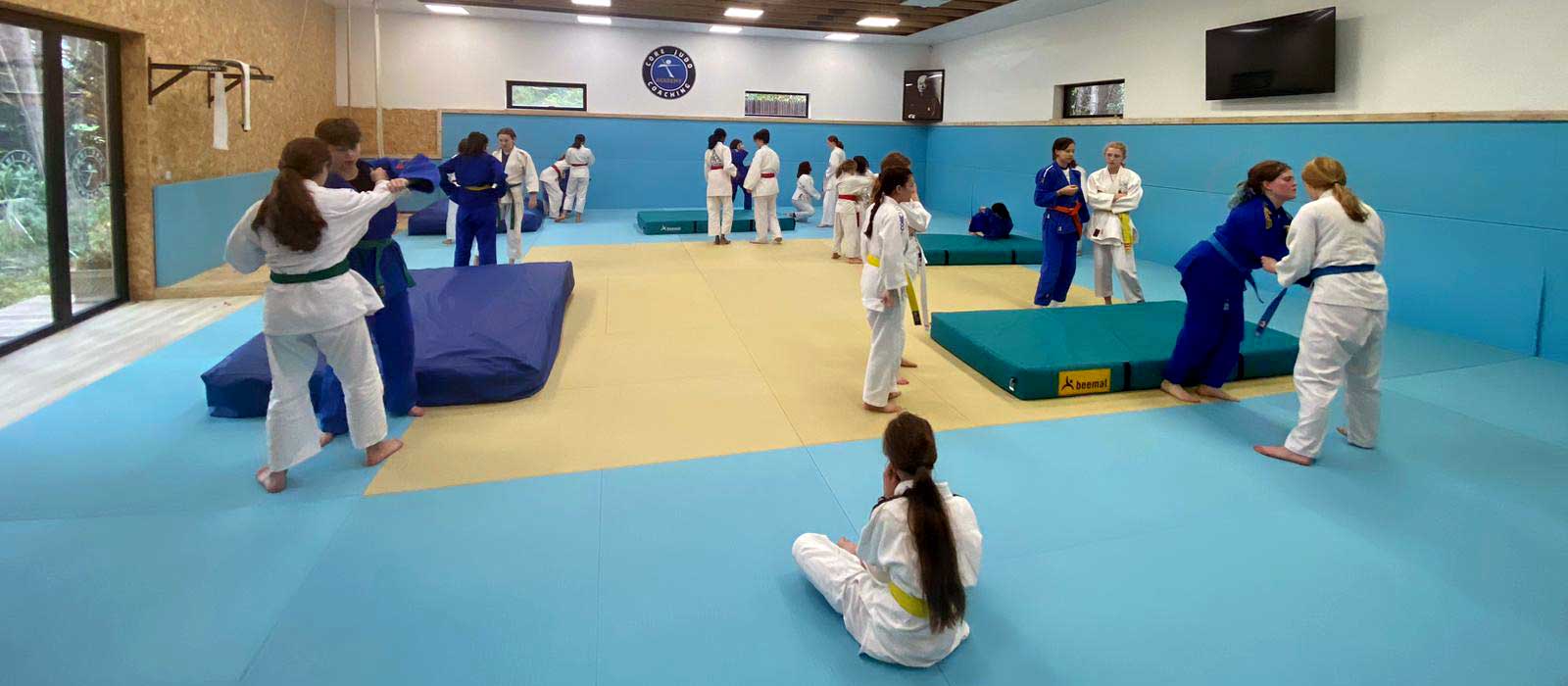 Children's Judo class in Surrey led by ex-Olympic coach in a blue gi